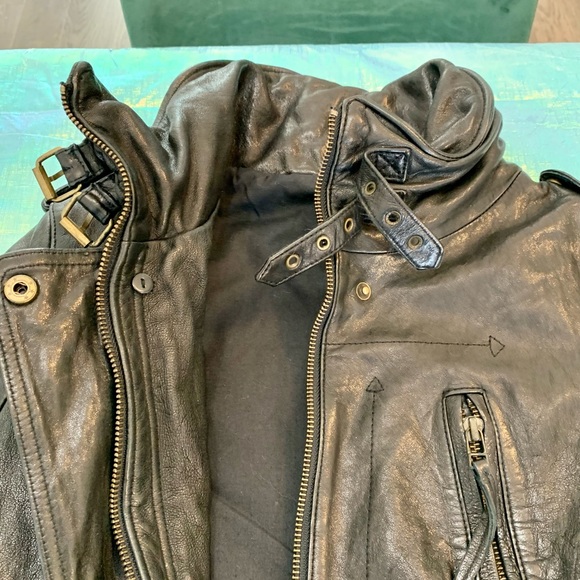 Real leather fox fur collar slim coat - Picture 12 of 16